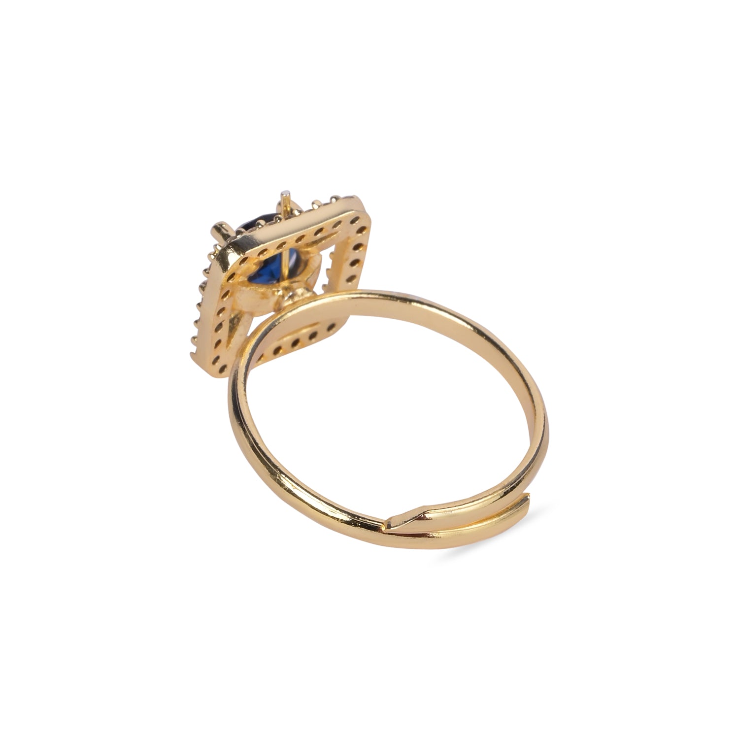 Alara - Blue Square Halo Cocktail Ring