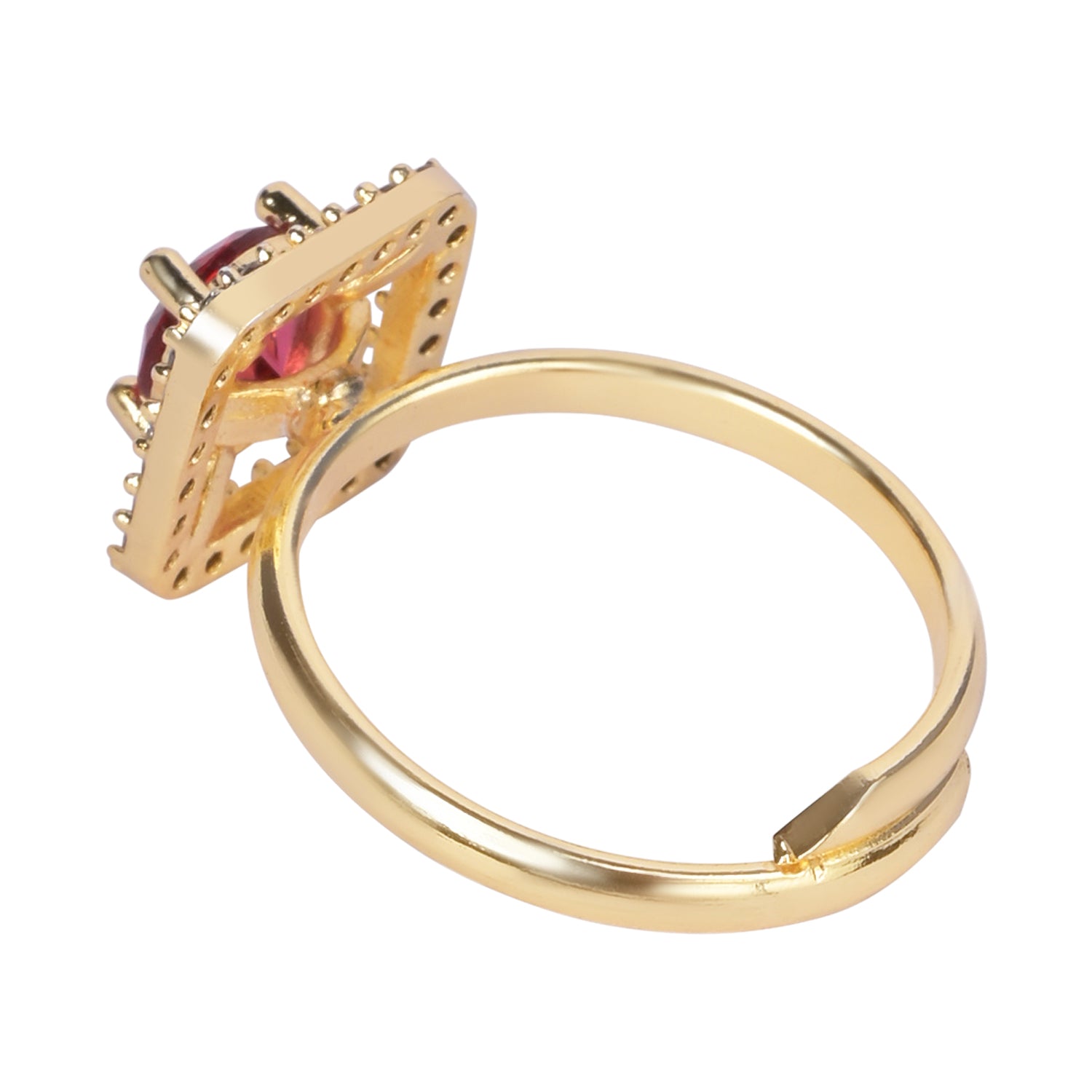 Alara - Pink Square Halo Cocktail Ring