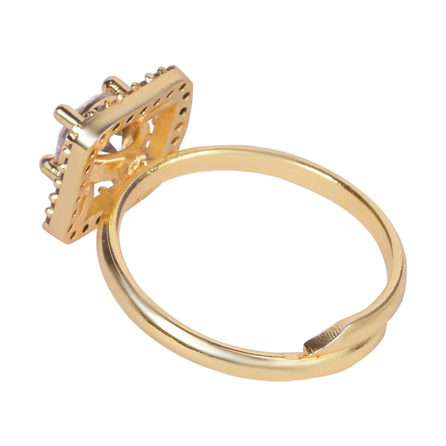 Alara - White Square Halo Cocktail Ring