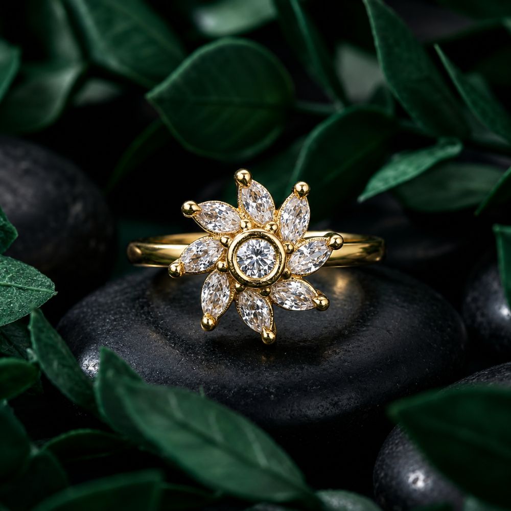 Zaria - Floral Cluster Cocktail Ring