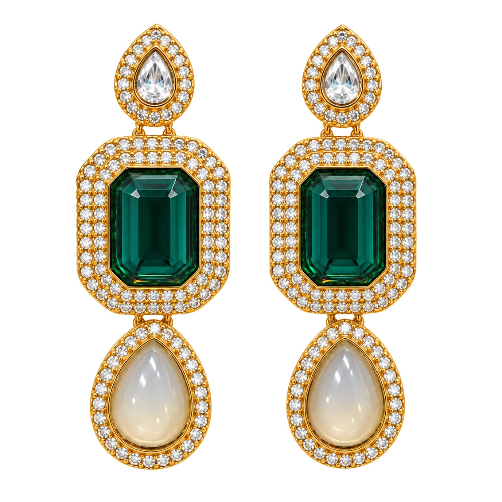 charvika- Multicolour Rectangular Stone Choker Set
