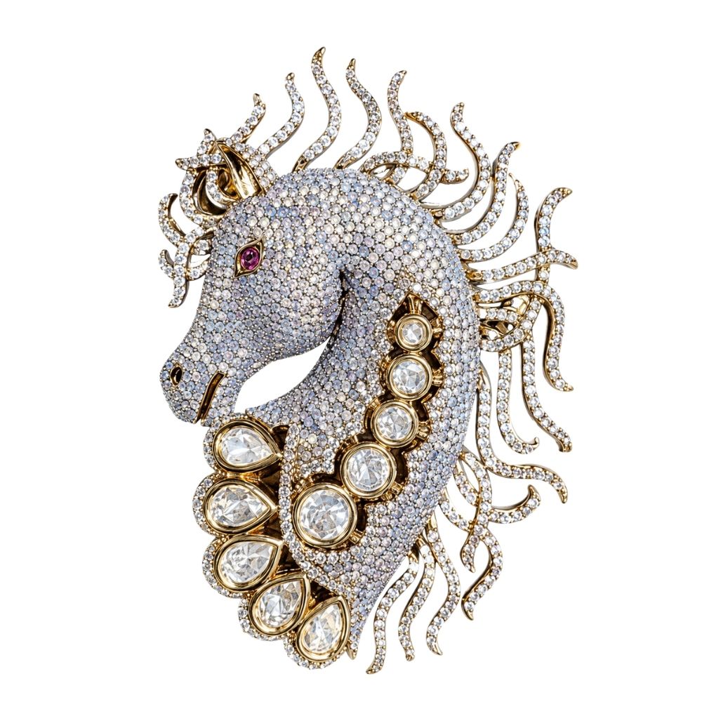 Rutveg- Luxury Horse Motif Brooch for Men