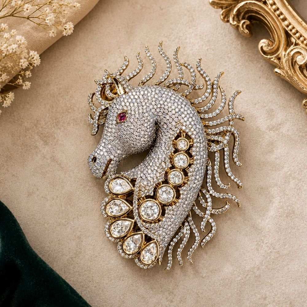 Rutveg- Luxury Horse Motif Brooch for Men