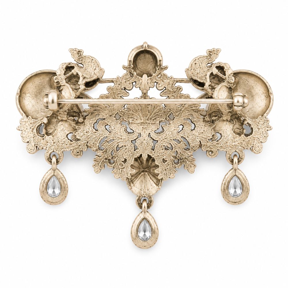 Aviraj-Royal Elephant Kundan Heritage Brooch for Men