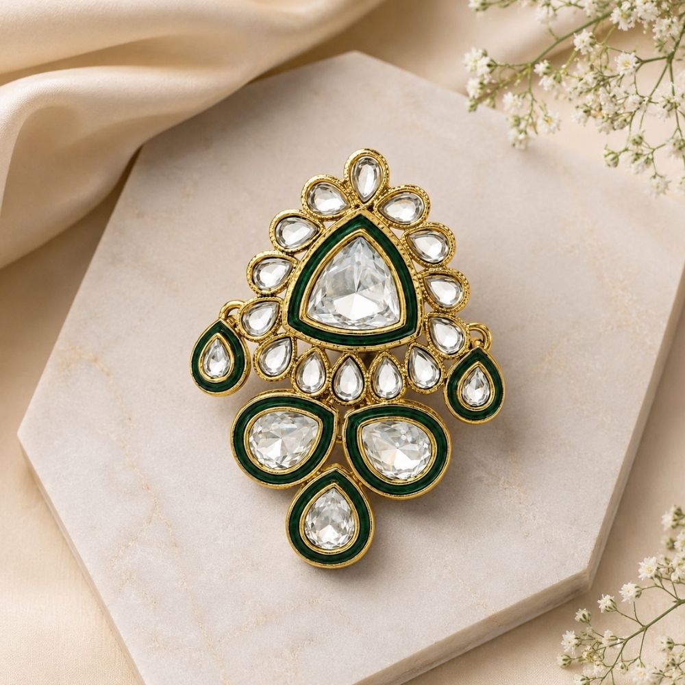 Vardaan- Royal Green Kundan Groom Kalangi