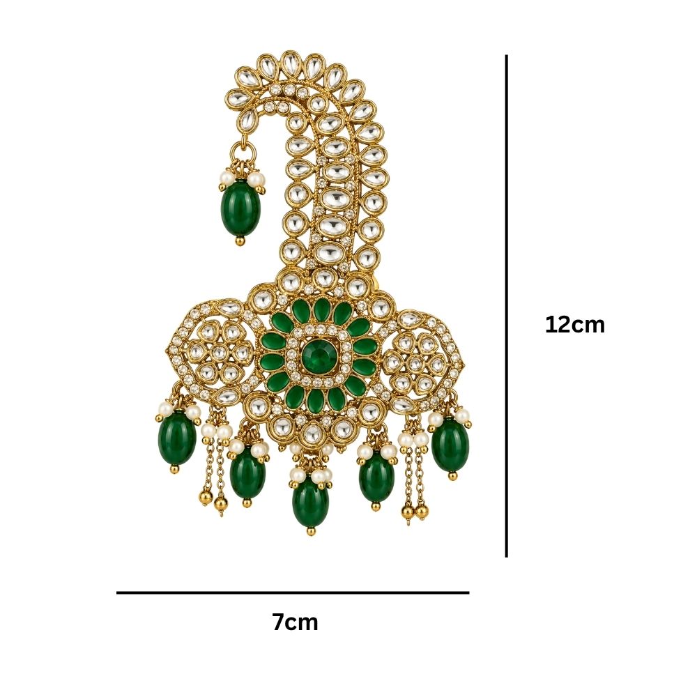Vihir-Emerald-Style Kundan Peacock Kalangi for Groom