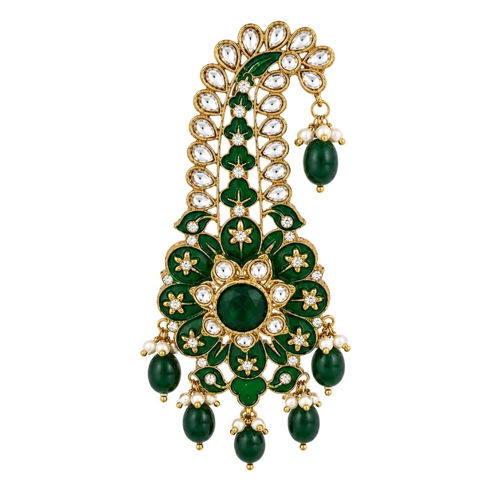 Aarvith -Heritage Emerald Lotus Drop Groom Kalangi