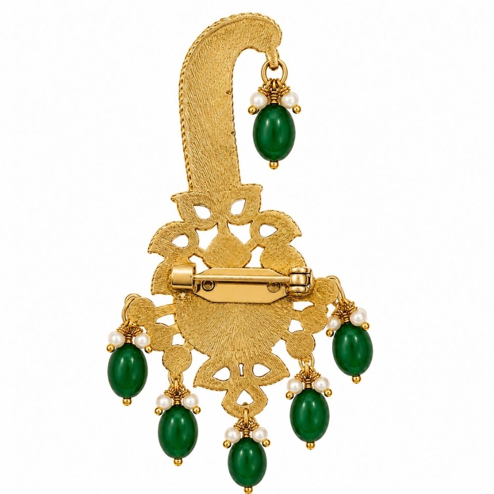Ishay-Emerald Drop Kundan Crest Groom Kalangi