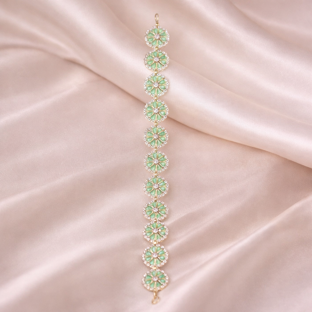 Shivani Mint Floral Sheeshpatti