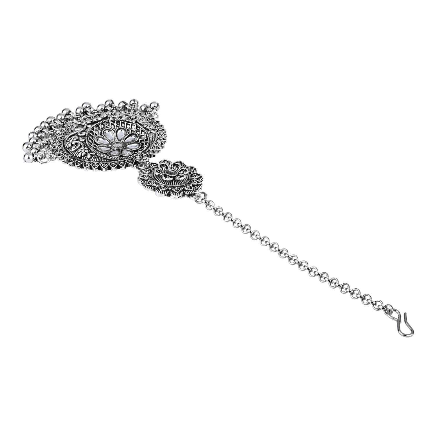 Adhitri Oxidised Maang Tikka