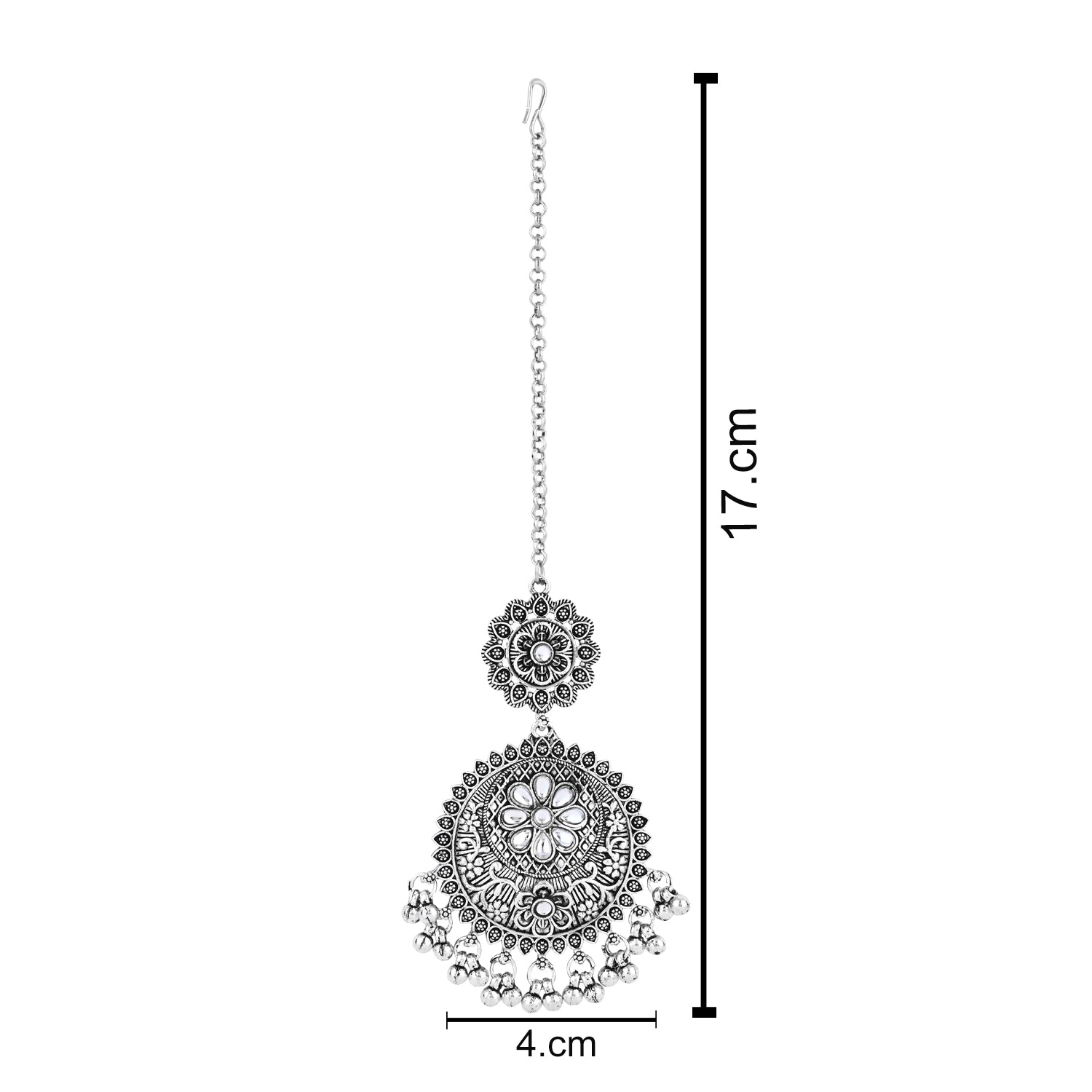 Adhitri Oxidised Maang Tikka