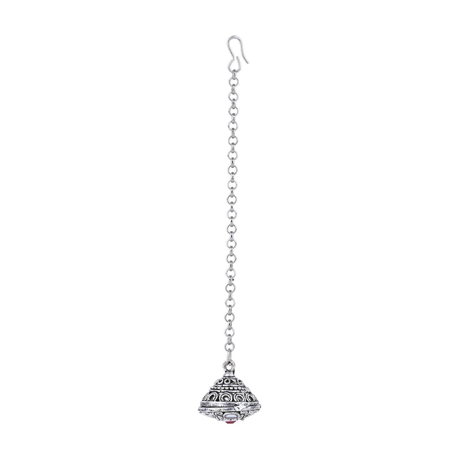 Bhaumi Oxidised Pink Borla Maangtikka