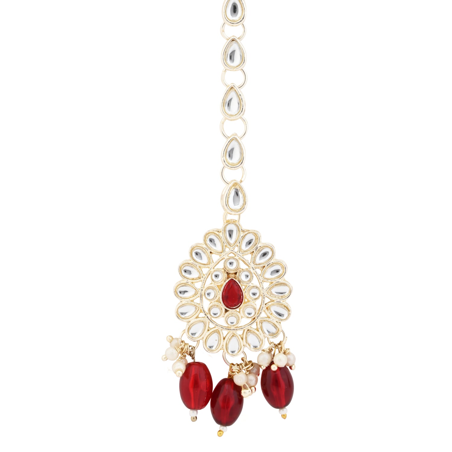 Aranya Maroon Maangtikka