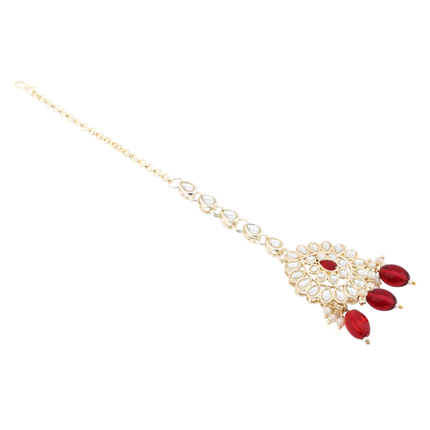Aranya Maroon Maangtikka