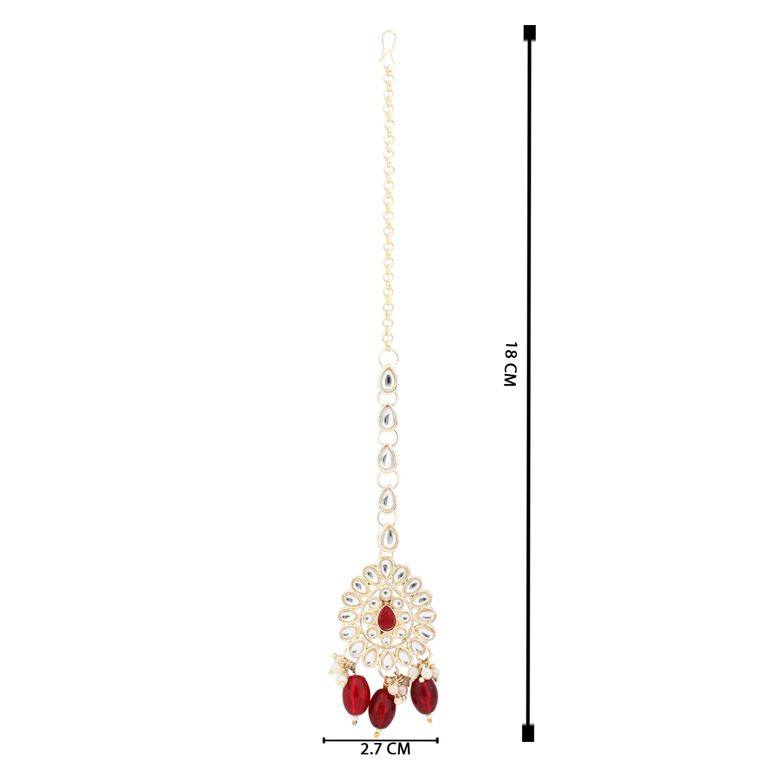 Aranya Maroon Maangtikka