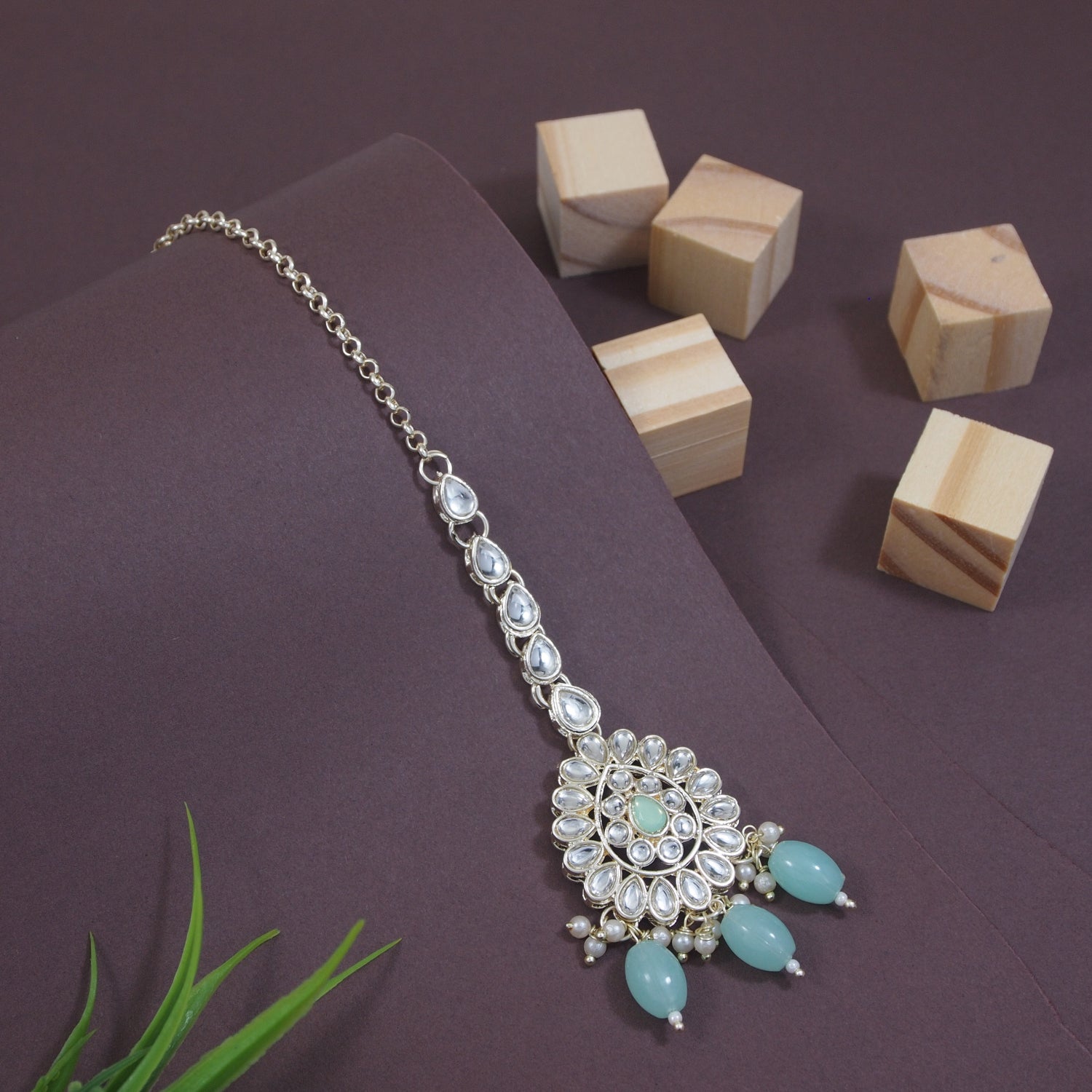 Aranya Turquoise Maangtikka