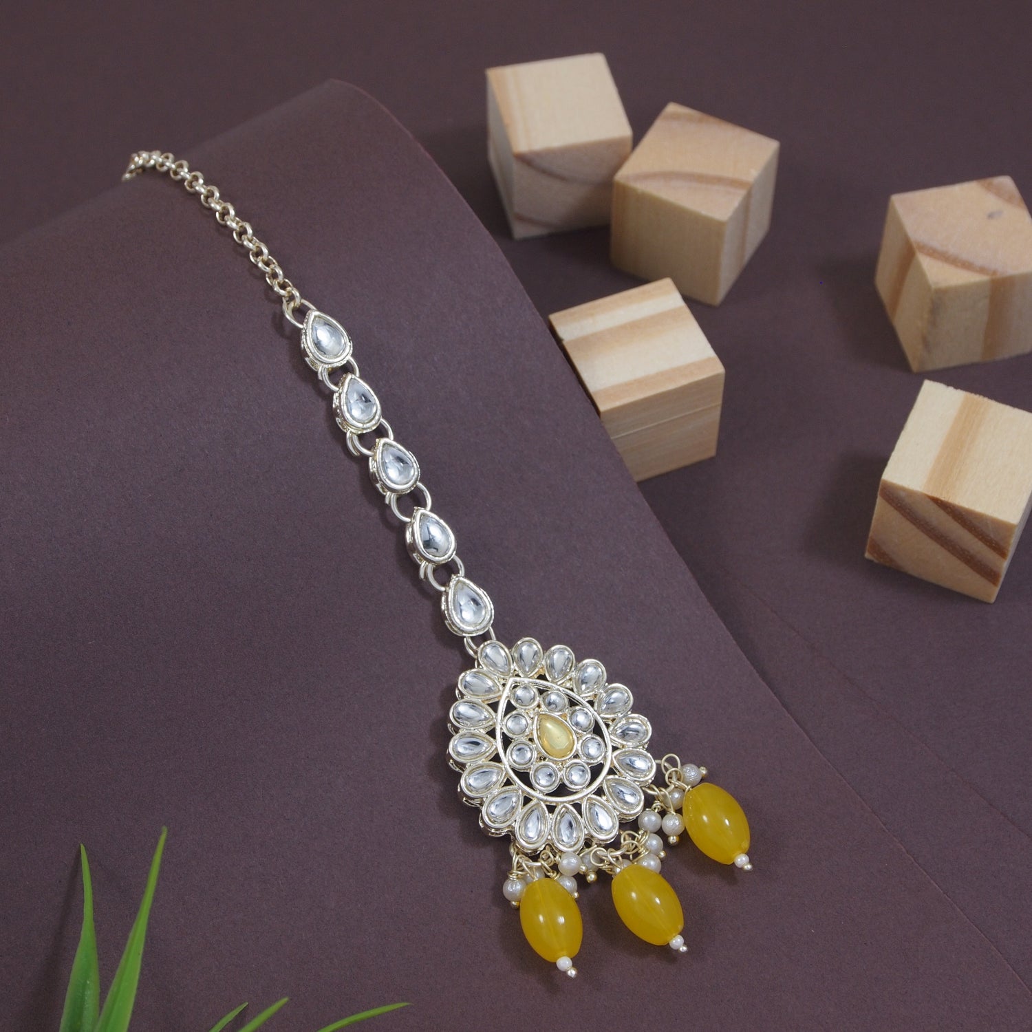 Aranya Yellow Maangtikka