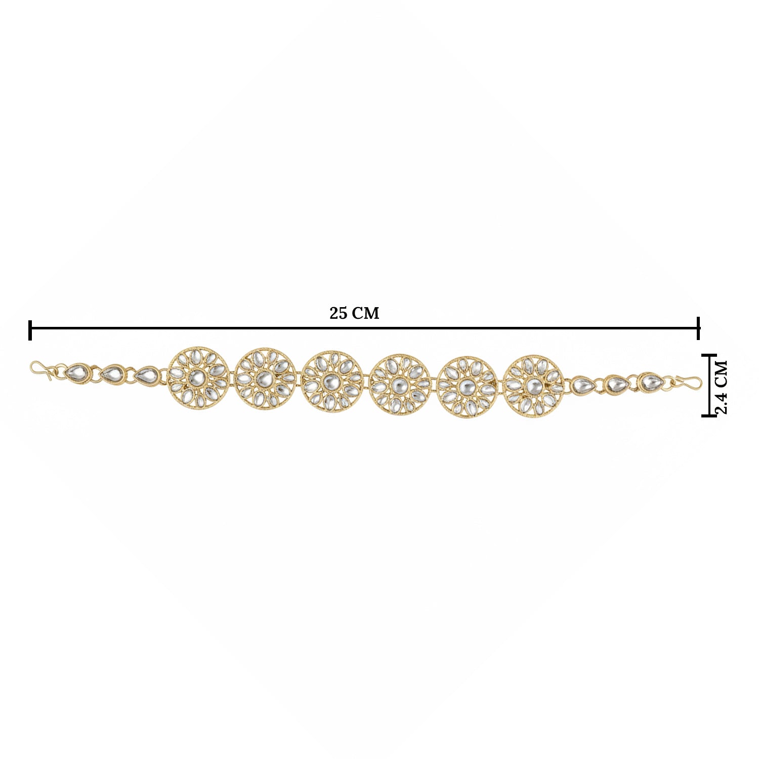 Ruhika - White Stone Sheeshpatti with Clear Centerpiece