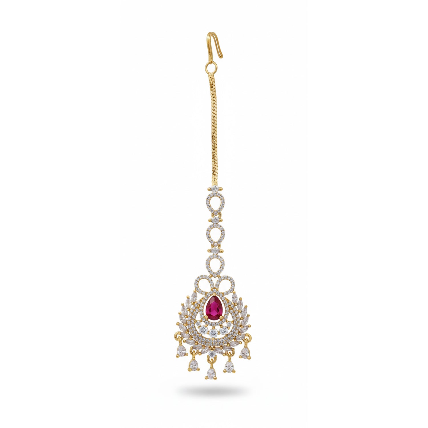 Meira - Cubic Zirconia Maang Tikka For Women