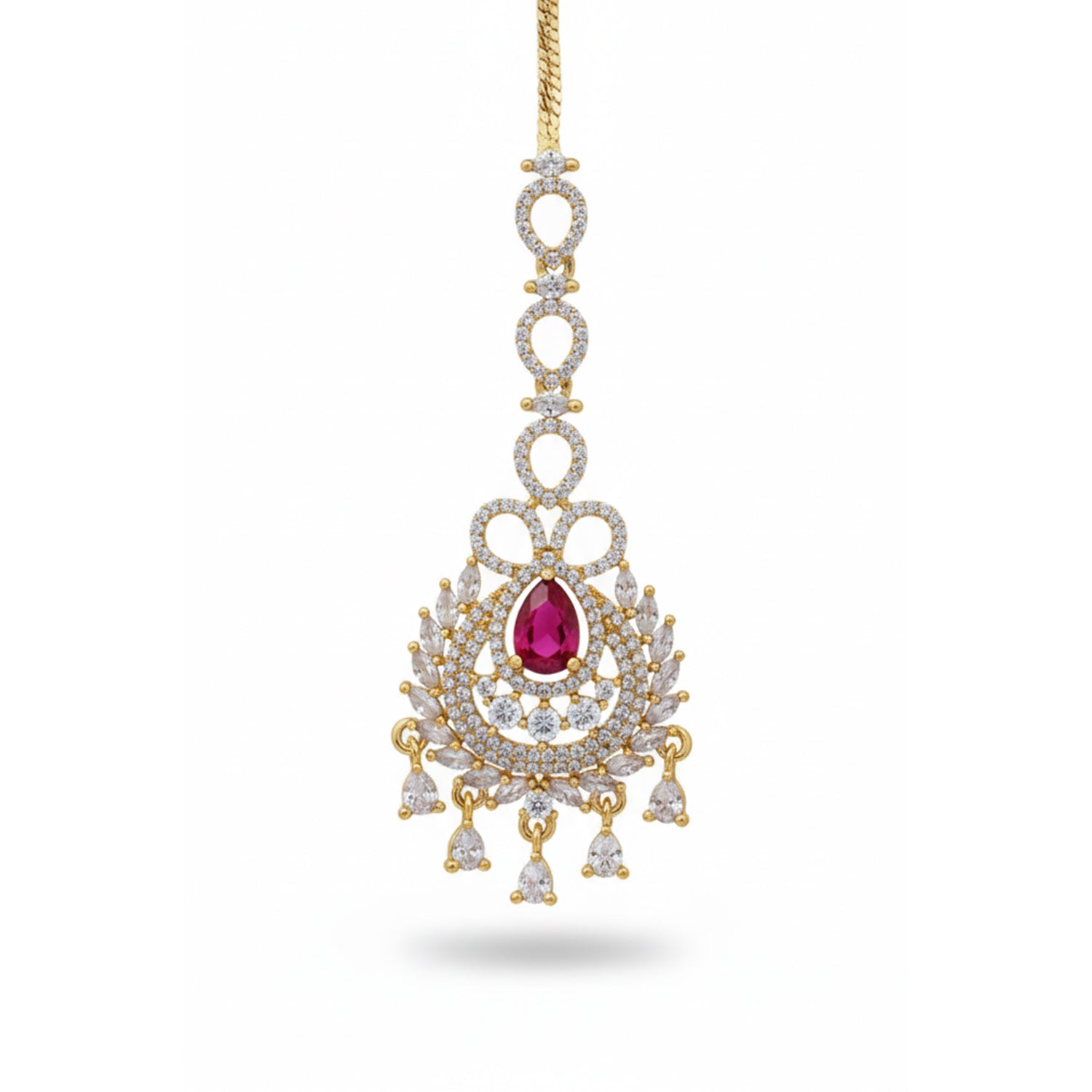 Meira - Cubic Zirconia Maang Tikka For Women