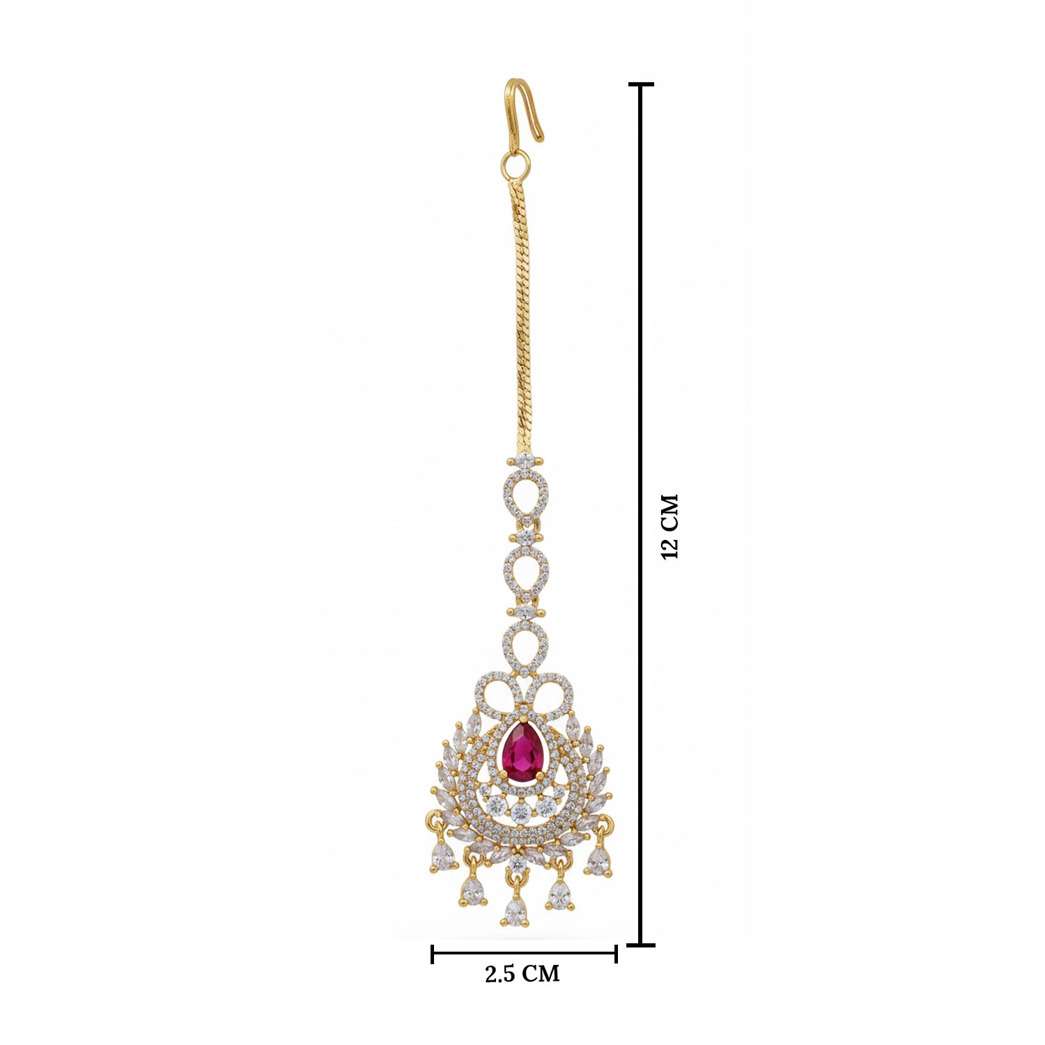 Meira - Traditional Ruby Kundan Maang Tikka