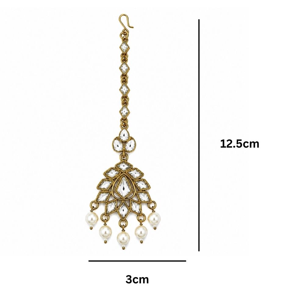 Amaya- Antique Finish Kundan Maang Tikka
