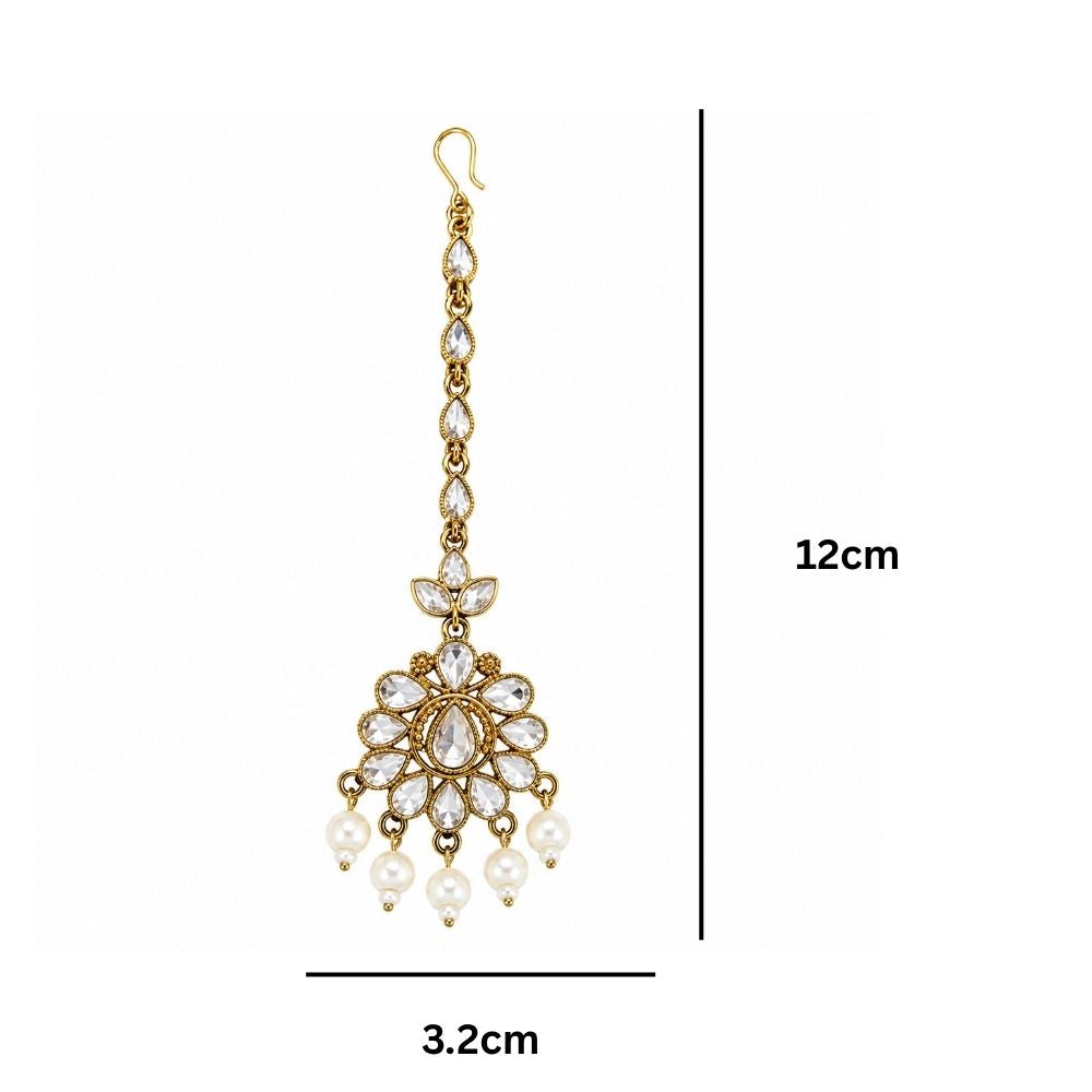 Arvisha- legant Sunflower Design Kundan Maang Tikka
