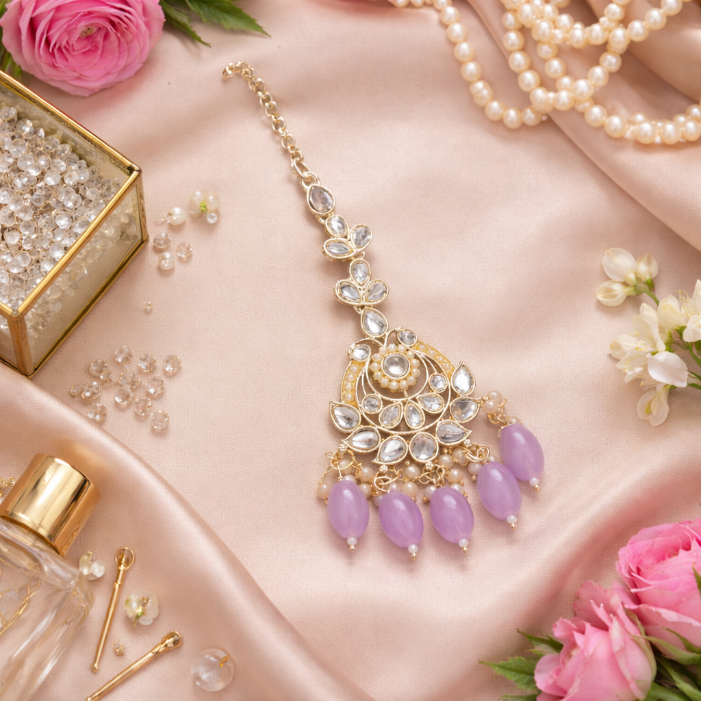 Prushti Purple Maangtikka