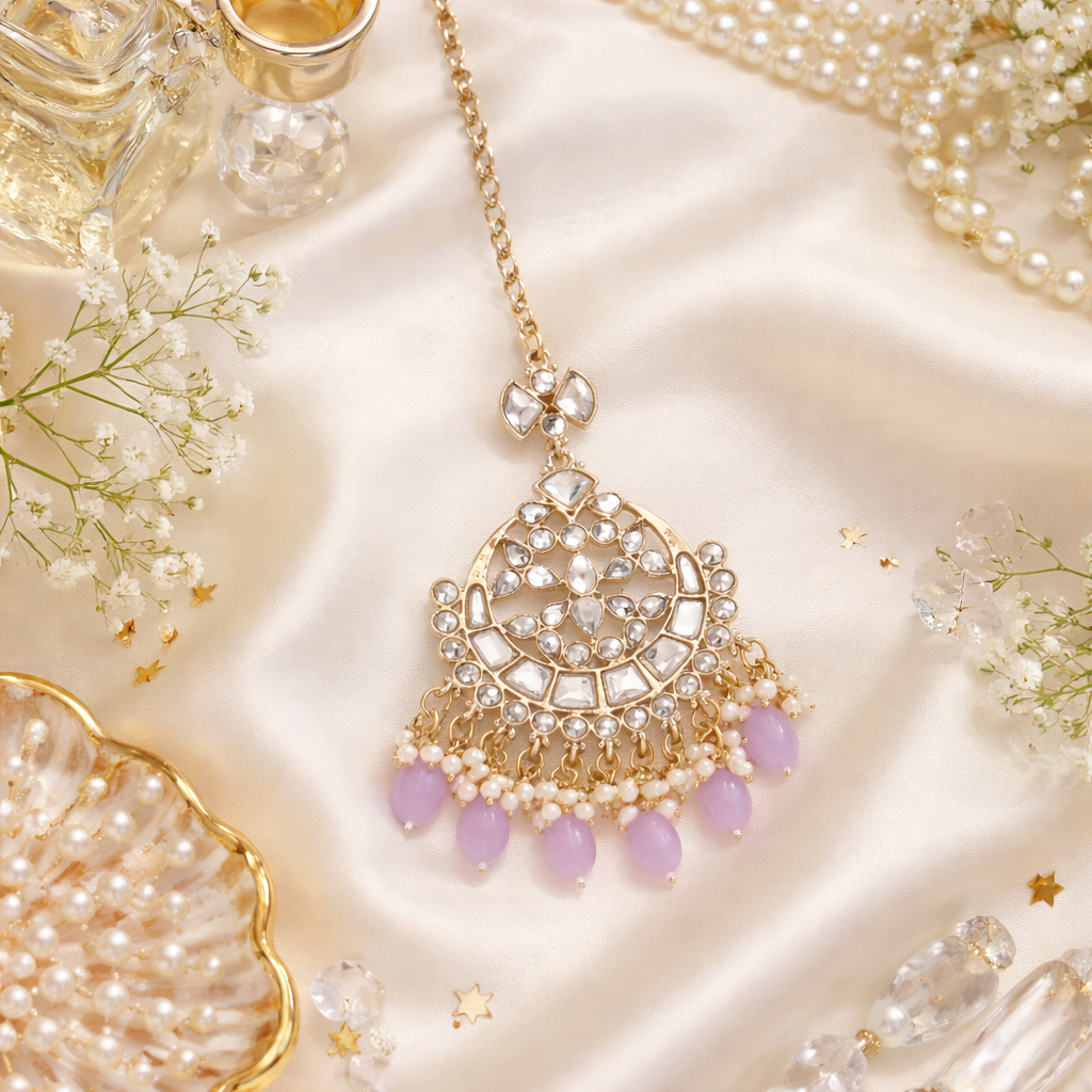 Shrija Purple Maangtikka