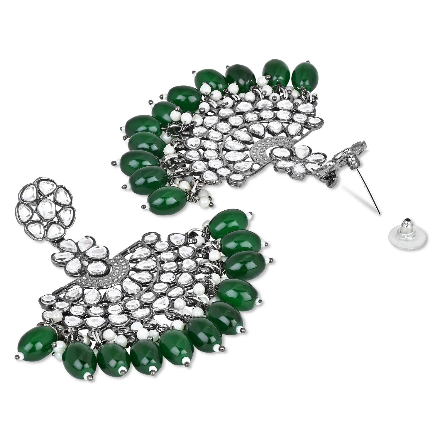 Divita Green Maangtikka Earring Set