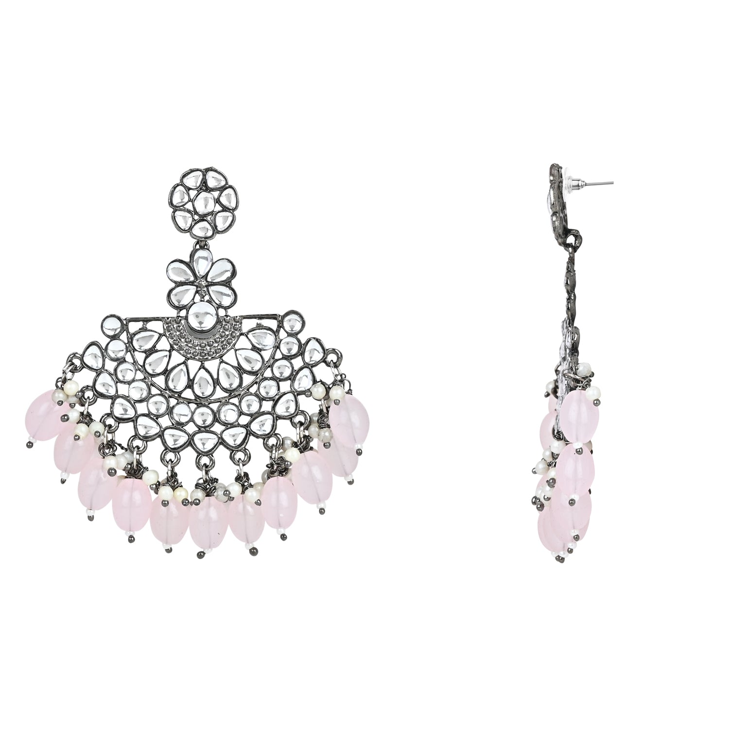 Divita Pink Maangtikka Earring Set