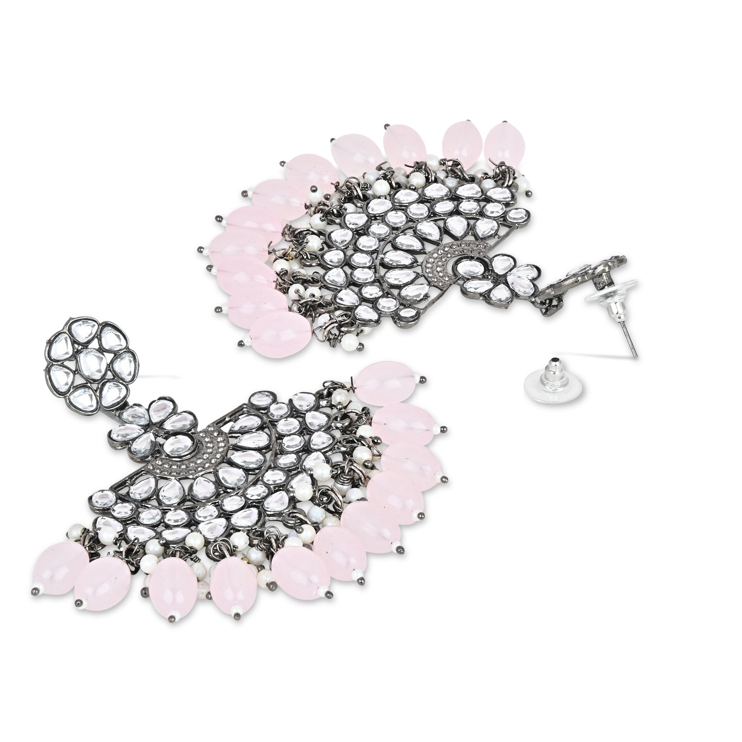 Divita Pink Maangtikka Earring Set