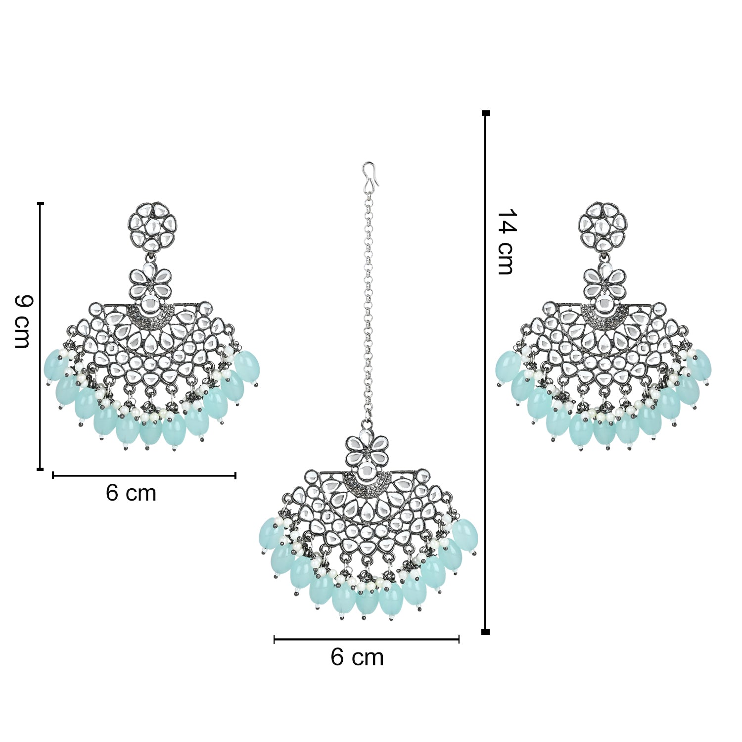 Divita Turquoise Maangtikka Earring Set