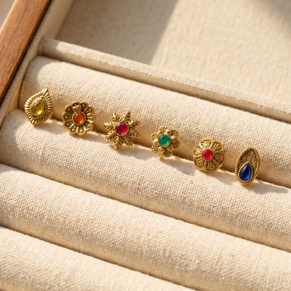 (Pack Of 6) Traditional Nose Pins Combo