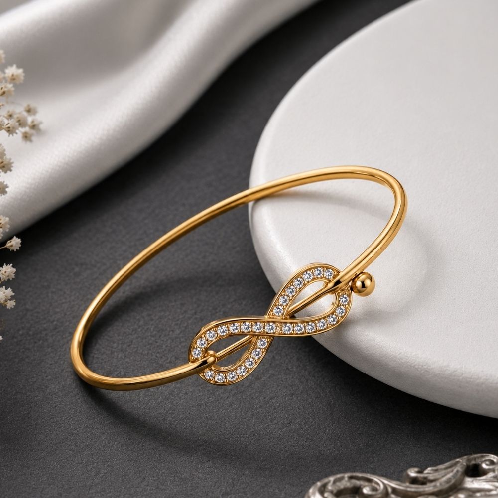 Celeste- American Diamond Infinity Cuff Bracelet
