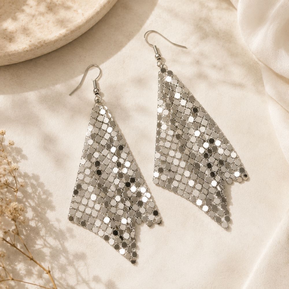 Zivara - Cascading Mesh Statement Earrings