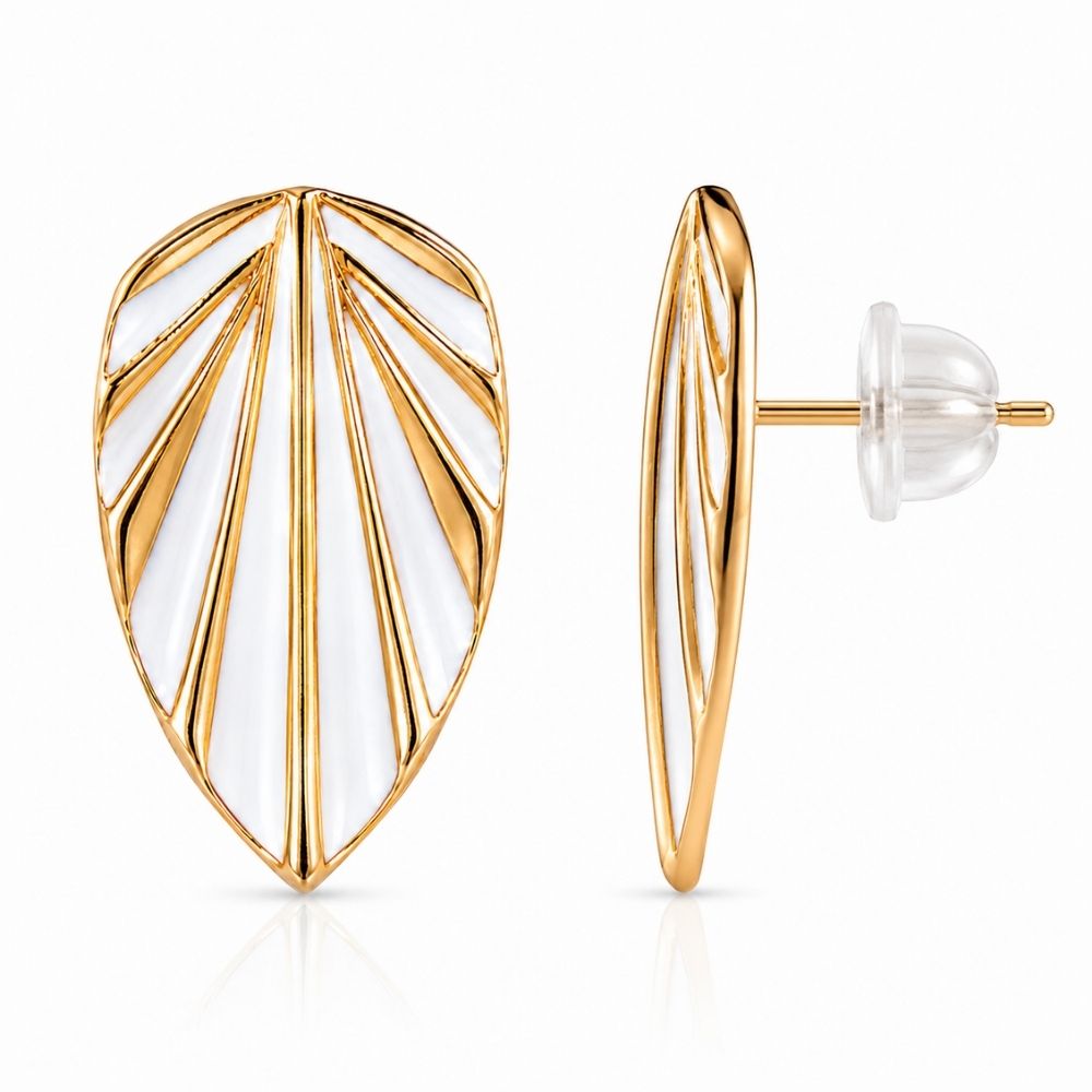 Nora- Radiant Leaf-InspiredStud Earrings