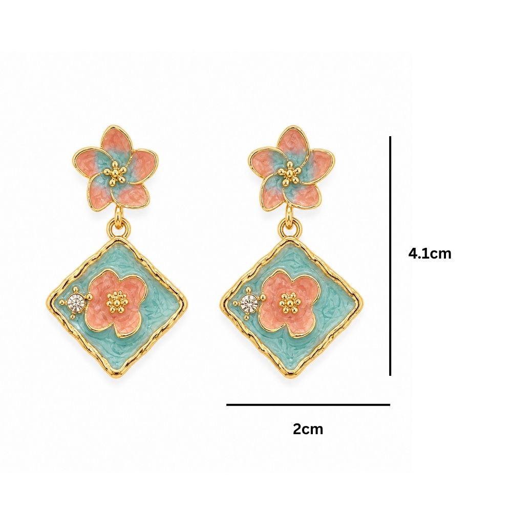 Chloe- Pastel Bloom Enamel Drop Earrings