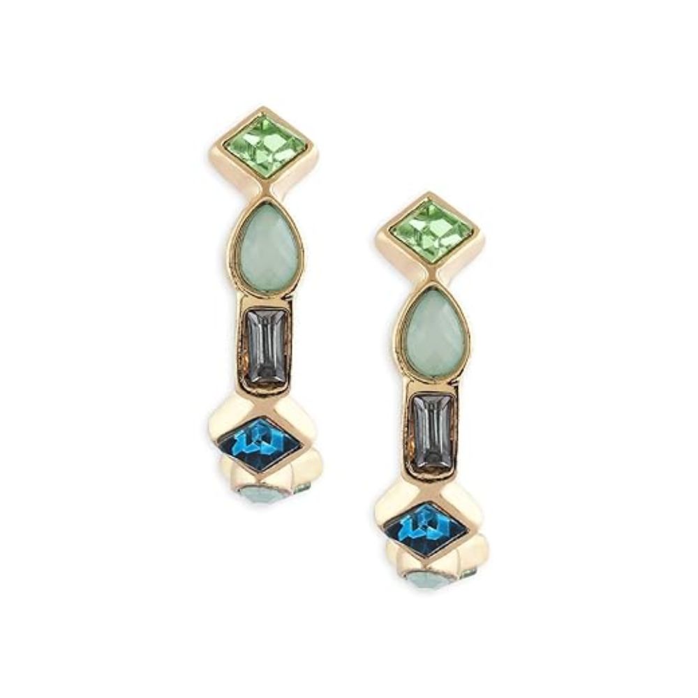 Arin- Ocean Gem Geometric Hoop Earrings