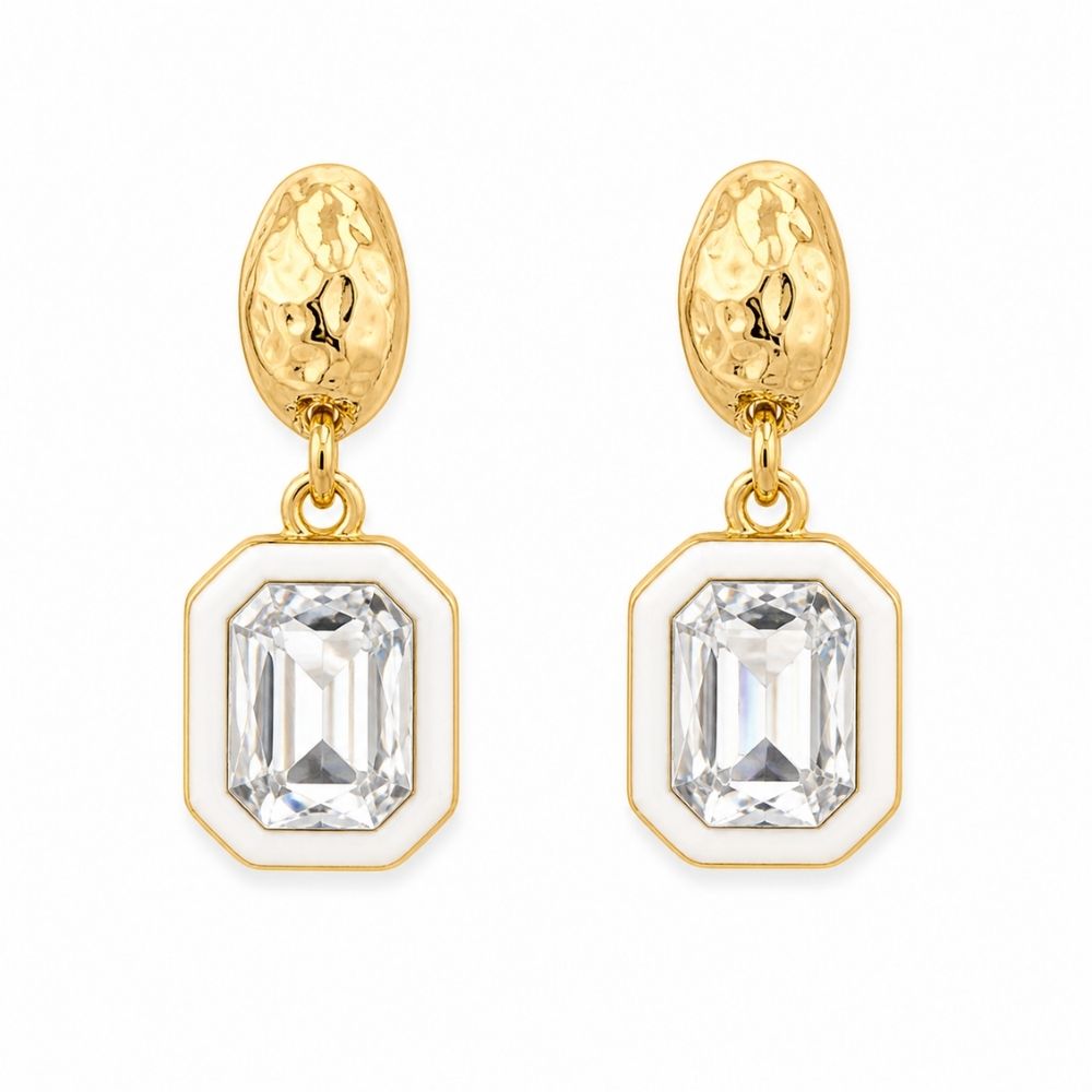 Lottie- Crystal Geometric Drop Earrings