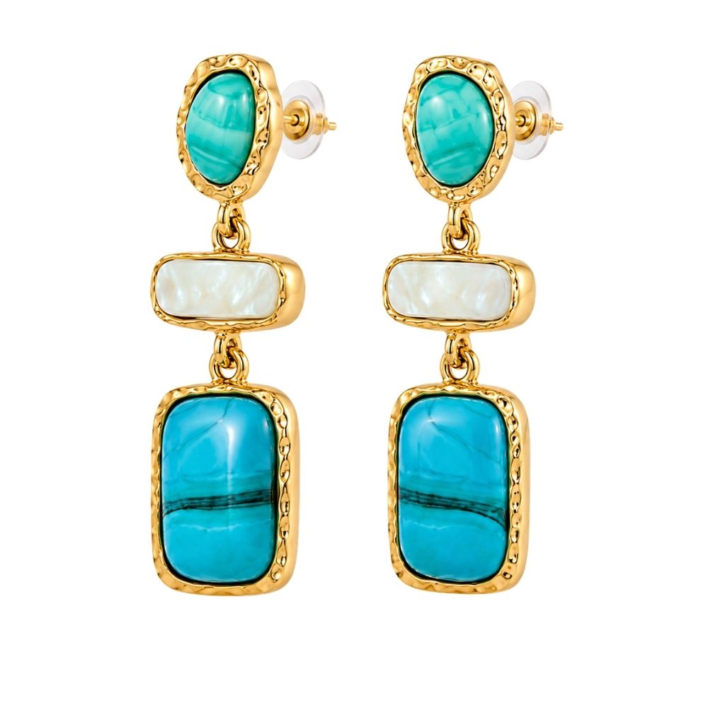 Sylvie- Turquoise Stone Drop Earrings