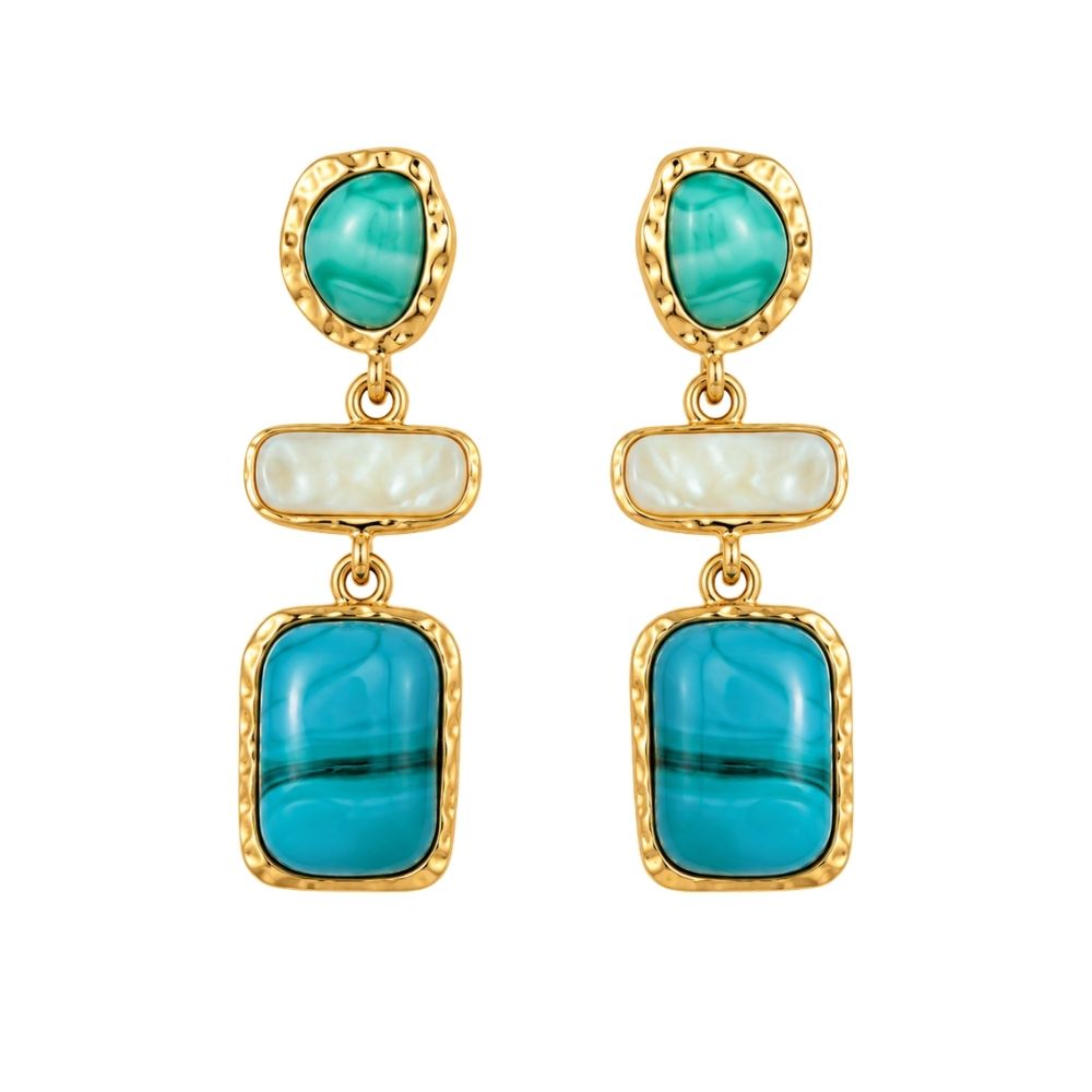 Sylvie- Turquoise Stone Drop Earrings