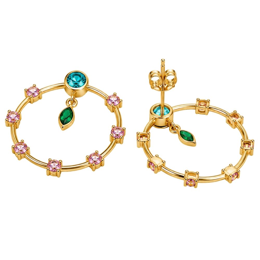 Paloma- Multicolour Stone Hoop Earrings
