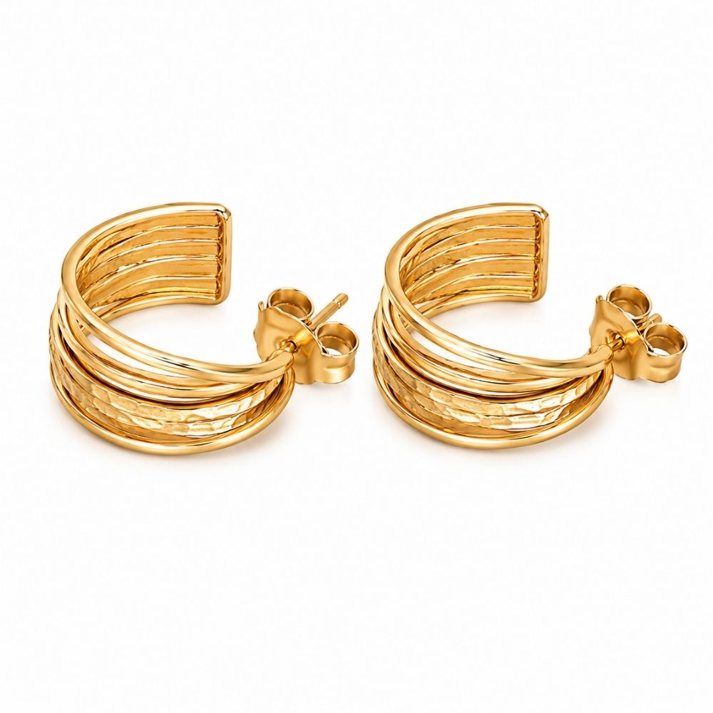 Dove- Sculpted Multi-Band Hoop Earrings