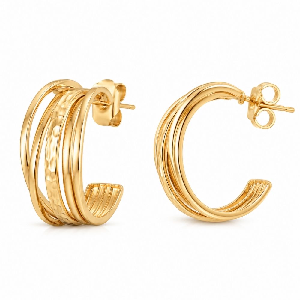 Dove- Sculpted Multi-Band Hoop Earrings