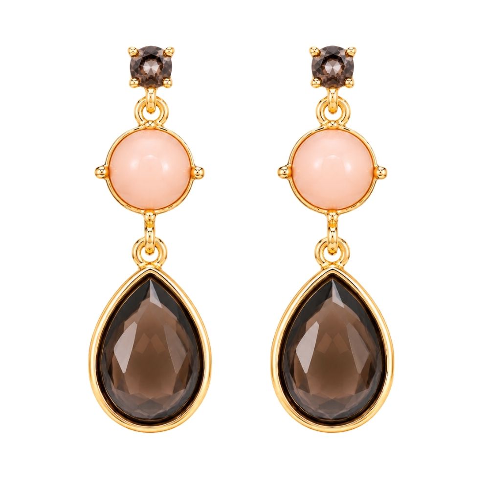 Irida- Geometric Stone Teardrop Earrings