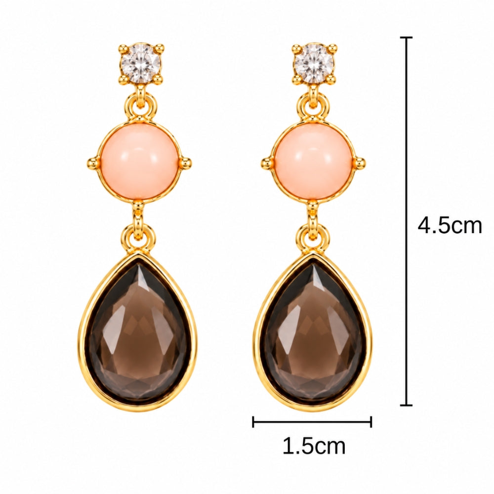 Irida- Geometric Stone Teardrop Earrings