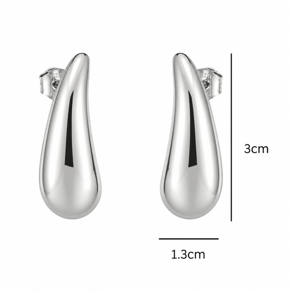 Zosia- Curved Teardrop Statement Stud Earrings
