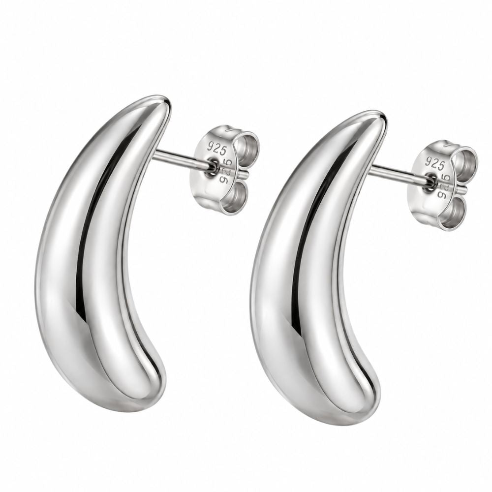 Zosia- Curved Teardrop Statement Stud Earrings