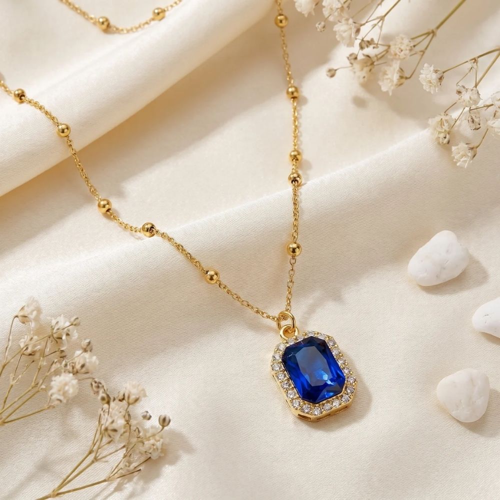 Agnes- Royal Sapphire Pendant Necklace